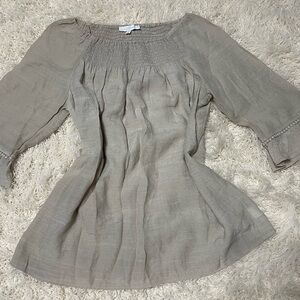 New Directions Taupe Blouse